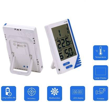 Healthcare Digital Room Thermometer Accurate and Reliable Probe Sensor Digital Room Thermometer For Home and Office (White)