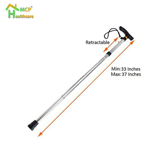 Healthcare Adjustable and Extend Length, Walking Hand Stick Divided in 4 Section Fold able, Maintain Good Posture Stability, Old Man Walking Stick, Foldable Walker for Old Men and Women