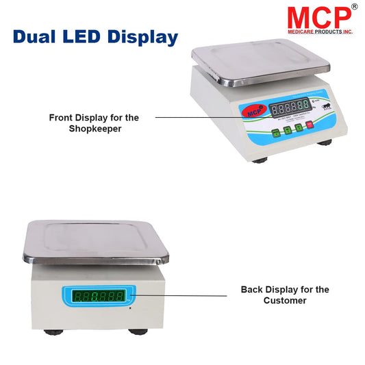 Healthcare Digital Electronic SS Weighing Scale 30 kg X 1 g Stainless Steel Weighing Scale Charging Type for shop, kitchen, Food