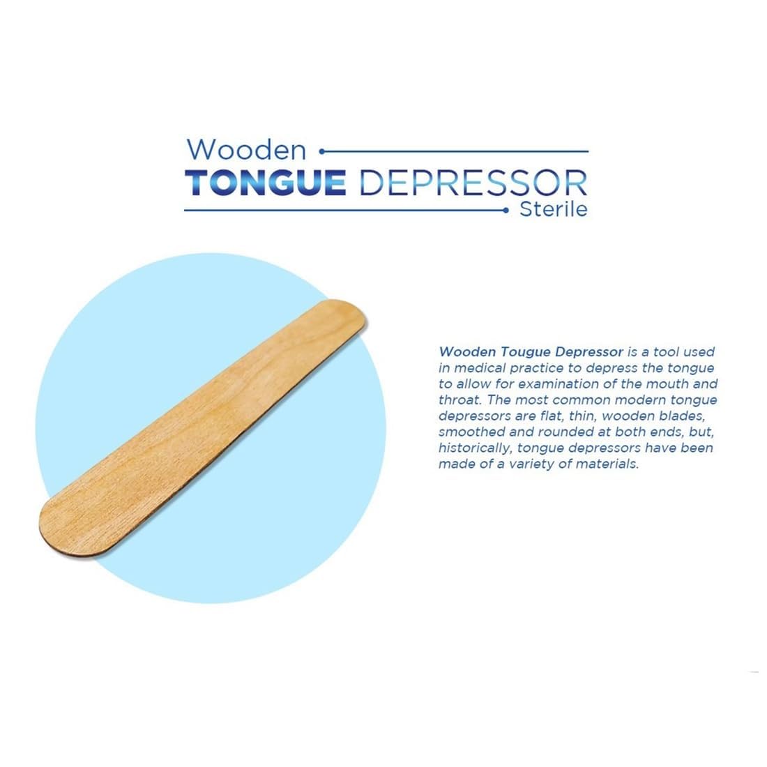Healthcare Sterile Disposable Wood Tongue Depressors | 100-Count Hygienic Pack | Ideal for Dental Clinics, Skin Care Waxing, Hair Removal, & Toiletry Kits | Versatile, High-Quality Wooden Spatulas