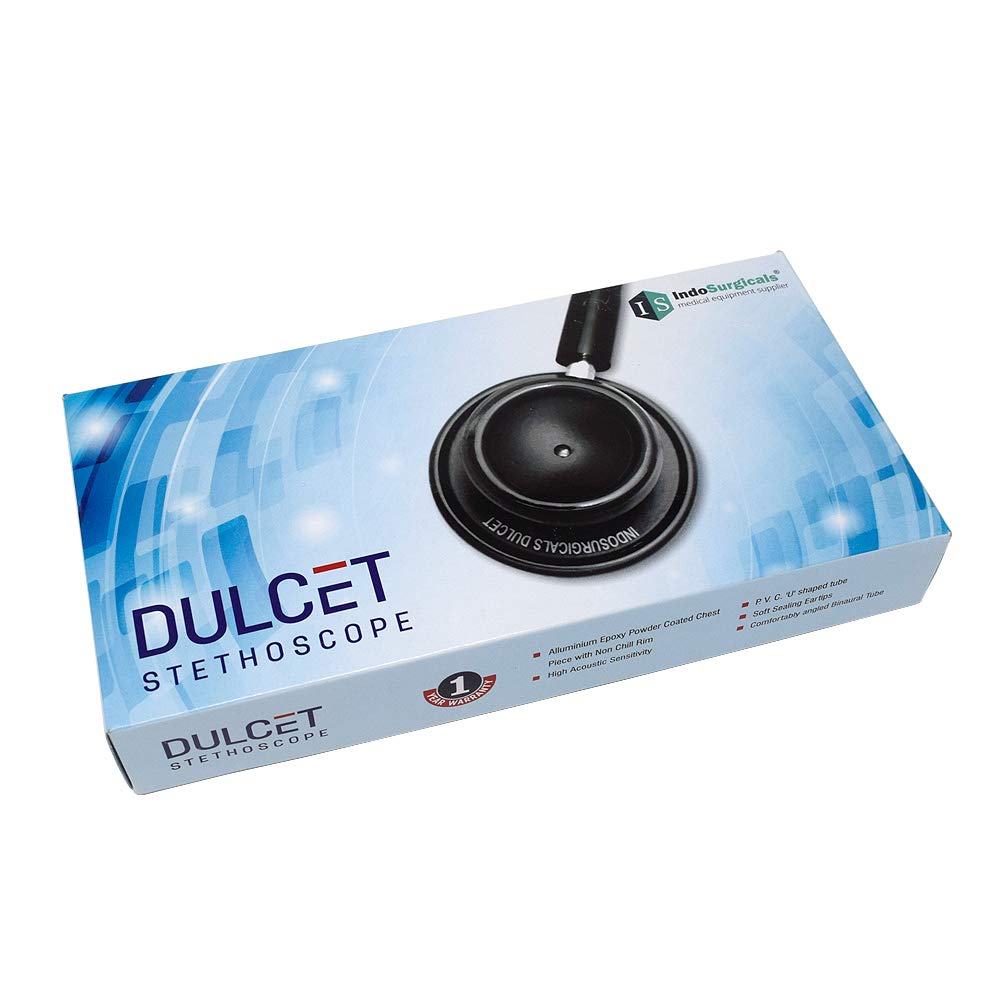 Dulcet Black Stethoscope for Doctors and Medical Students