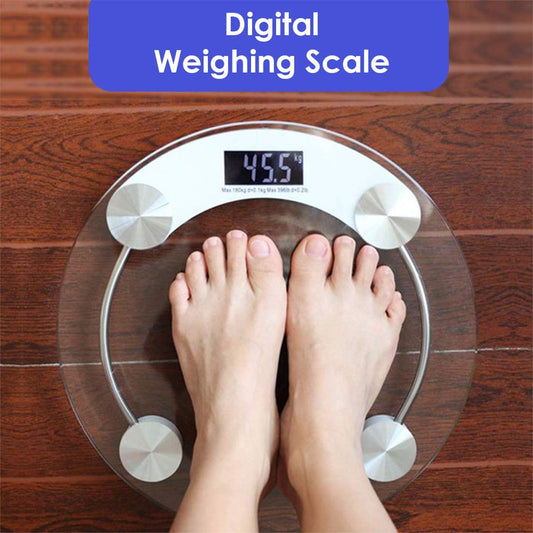 Dr Care Electronic Thick 8MM Tempered Glass & LCD Display DigitalRound and Transparent Personal Bathroom Health Body Weight Scales For Body Weight, Weight Scale Digital For Human Body 180kg