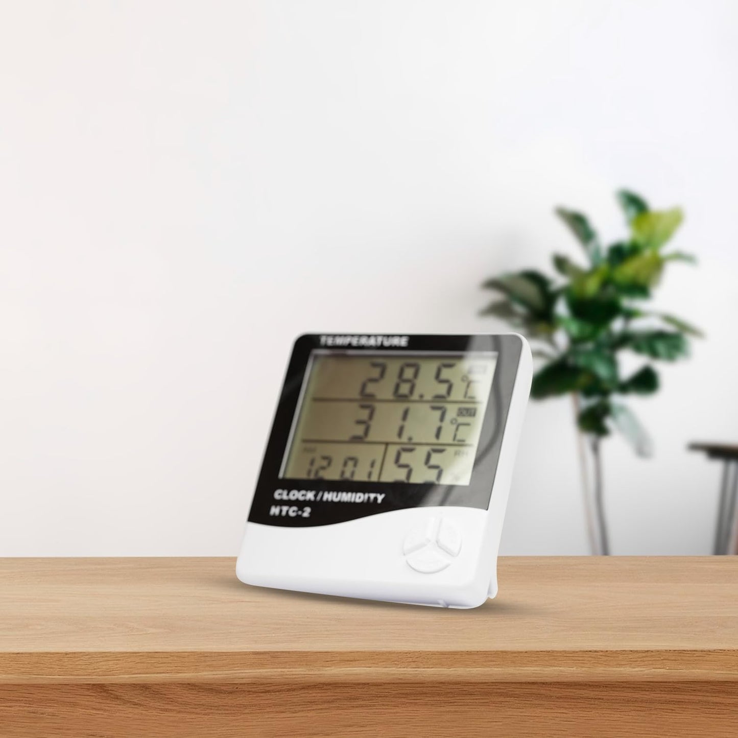 Digital Room Thermometer -Hygrometer Accurate & LCD Display Thermometer Indoor and Outdoor Temperature and Humidity Monitoring Meter HTC-2 (White)