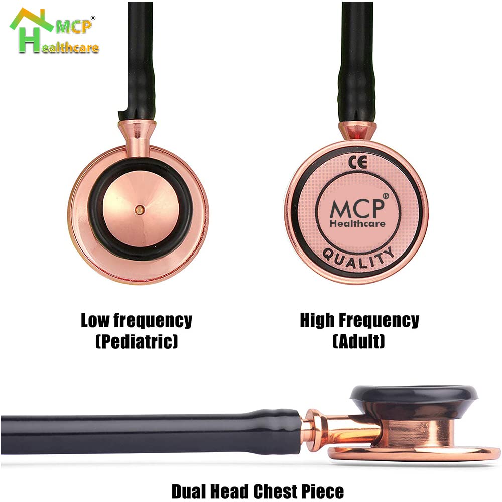 Professional Heart Beat Monitering Single Head Stethoscope Rose Gold Plated Stethoscope for Medical Students, Teacher,