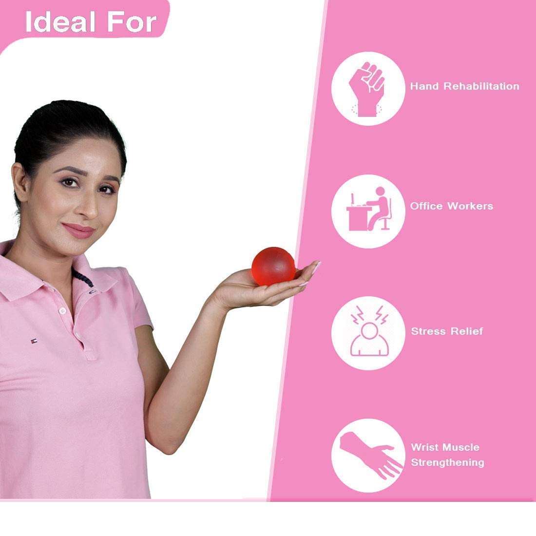 Soft Squeezable Hand & Finger Exercising Ball - (Medium, Red)