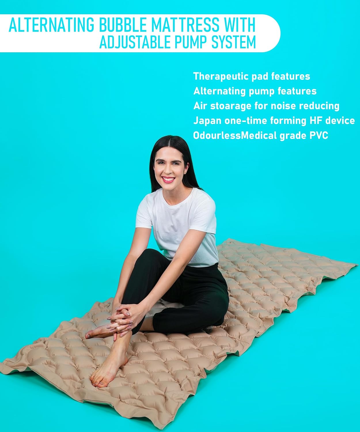 Healthcare Pressure Relief Perfection: Anti-Decubitus Air Mattress with Bubble Technology for Unbeatable Comfort (Brown)