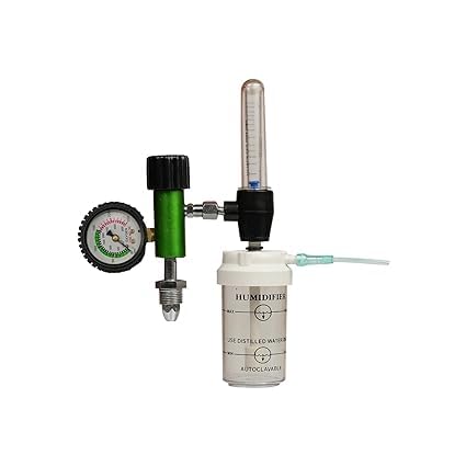 Healthcare Oxygen Kit: Precision & Comfort for Optimal Therapy - Nasal Cannula, Humidifier, Flowmeter - Durable Build, Easy Setup, Safety, White