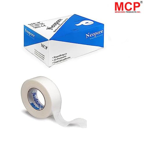 Healthcare Neopore Surgical Doctor Paper Tape - 1/2 Inch, 24 Rolls: Soft & Hypoallergenic for Gentle Wound Dressing and Post-Surgery Care (White)