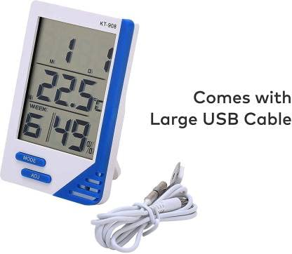 Healthcare Digital Room Thermometer Accurate and Reliable Probe Sensor Digital Room Thermometer For Home and Office (White)