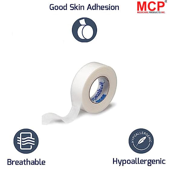 Healthcare Neopore Surgical Doctor Paper Tape - 1/2 Inch, 24 Rolls: Soft & Hypoallergenic for Gentle Wound Dressing and Post-Surgery Care (White)