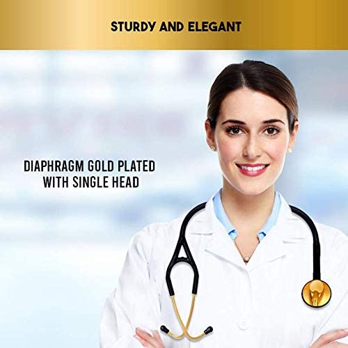 Single Head Stethoscope With Gold Plated Attractive & Durable Quality For Doctors & Students Cardiology Stethoscope