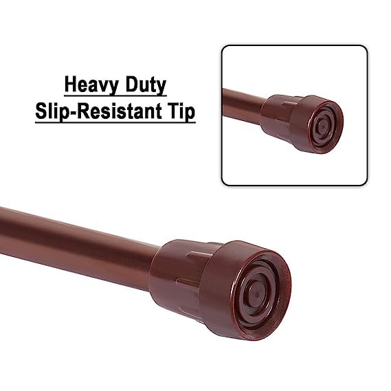 Healthcare Premium Brown Walking Stick Old Man Stick Adjustable & Non-Skid Base Singl Leg Walking Stick Cane