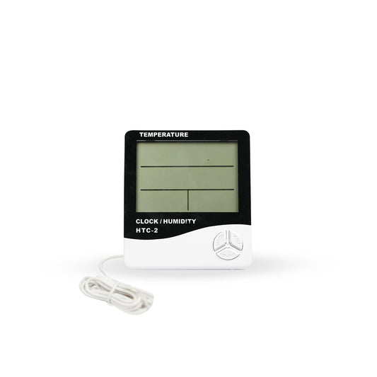 Digital Room Thermometer -Hygrometer Accurate & LCD Display Thermometer Indoor and Outdoor Temperature and Humidity Monitoring Meter HTC-2 (White)