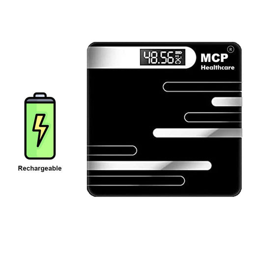 Healthcare Electronic Personal Human Body Fat Health “G” Sensor, Digital Automatic Zero Resetting, Rechargeable Weighing Scale, Measure Units in Both KG/LB. (Black)