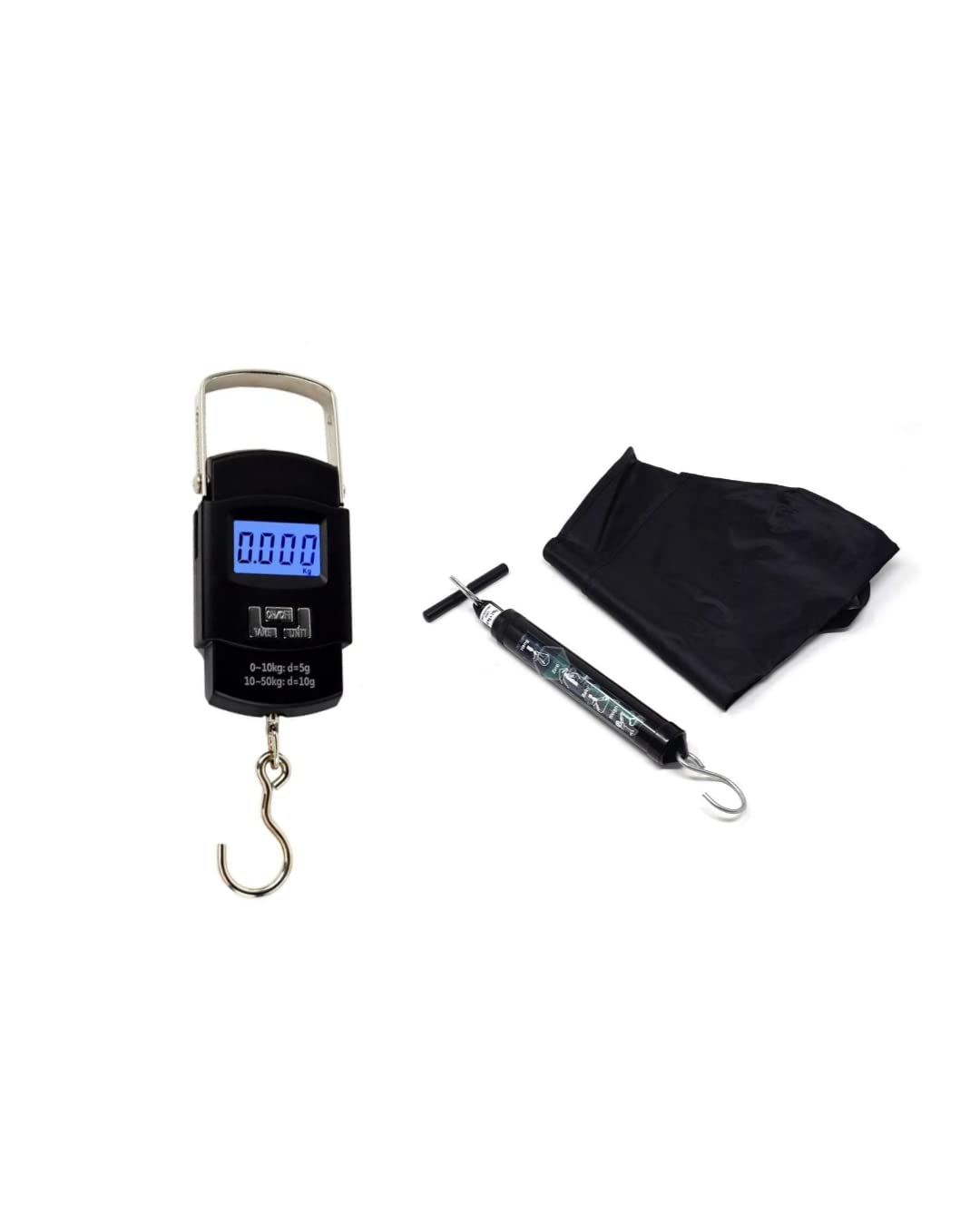 Healthcare Digital 50kg Weighing Scale& Analogue 5kg Baby Hanging Scale Combo With SS Hook Weighing Scale (Black)