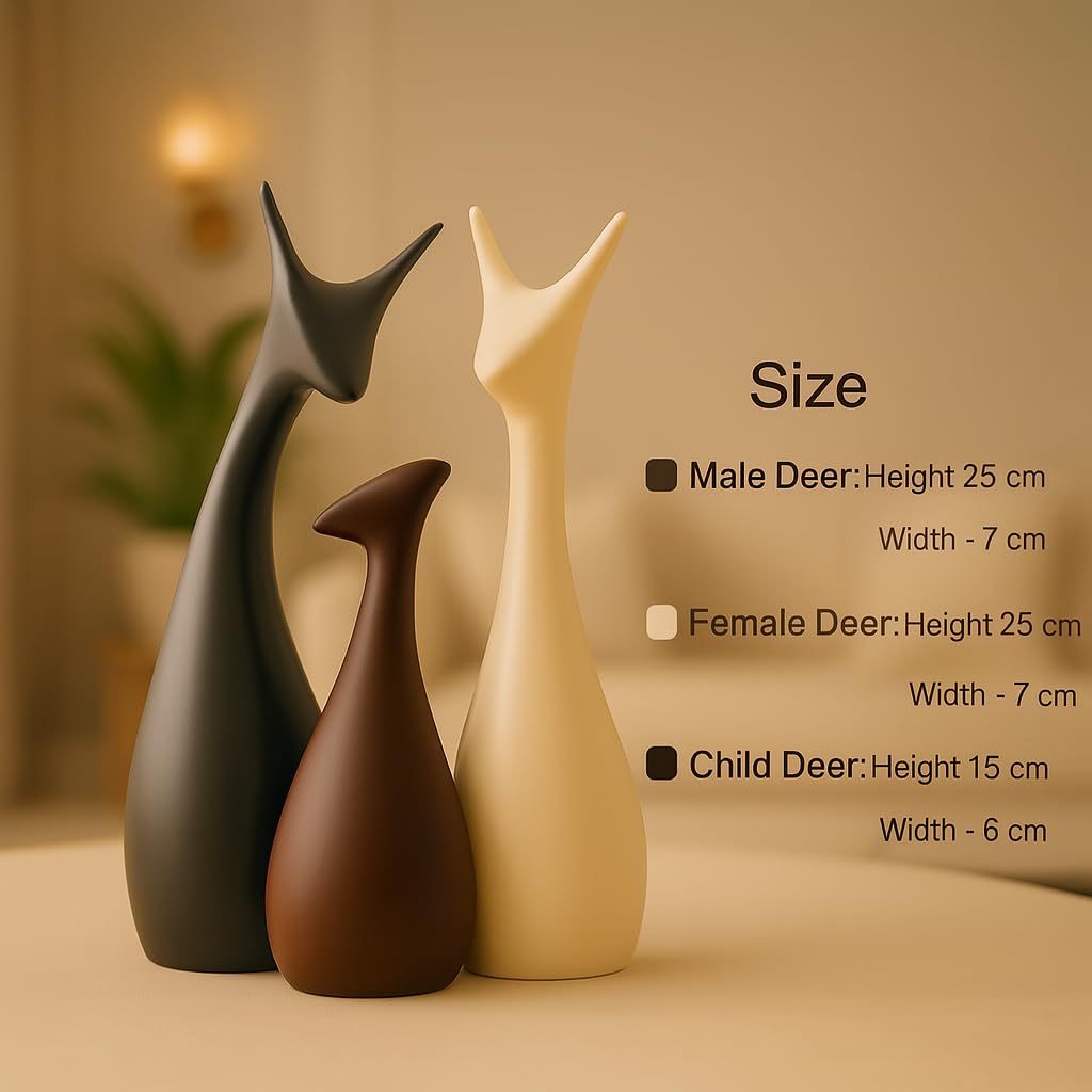 Beautiful Finish Uniquely Hand Crafted Home Dcor African Tribal Women Art Piece - (Set of 3, Multicolour), Resin