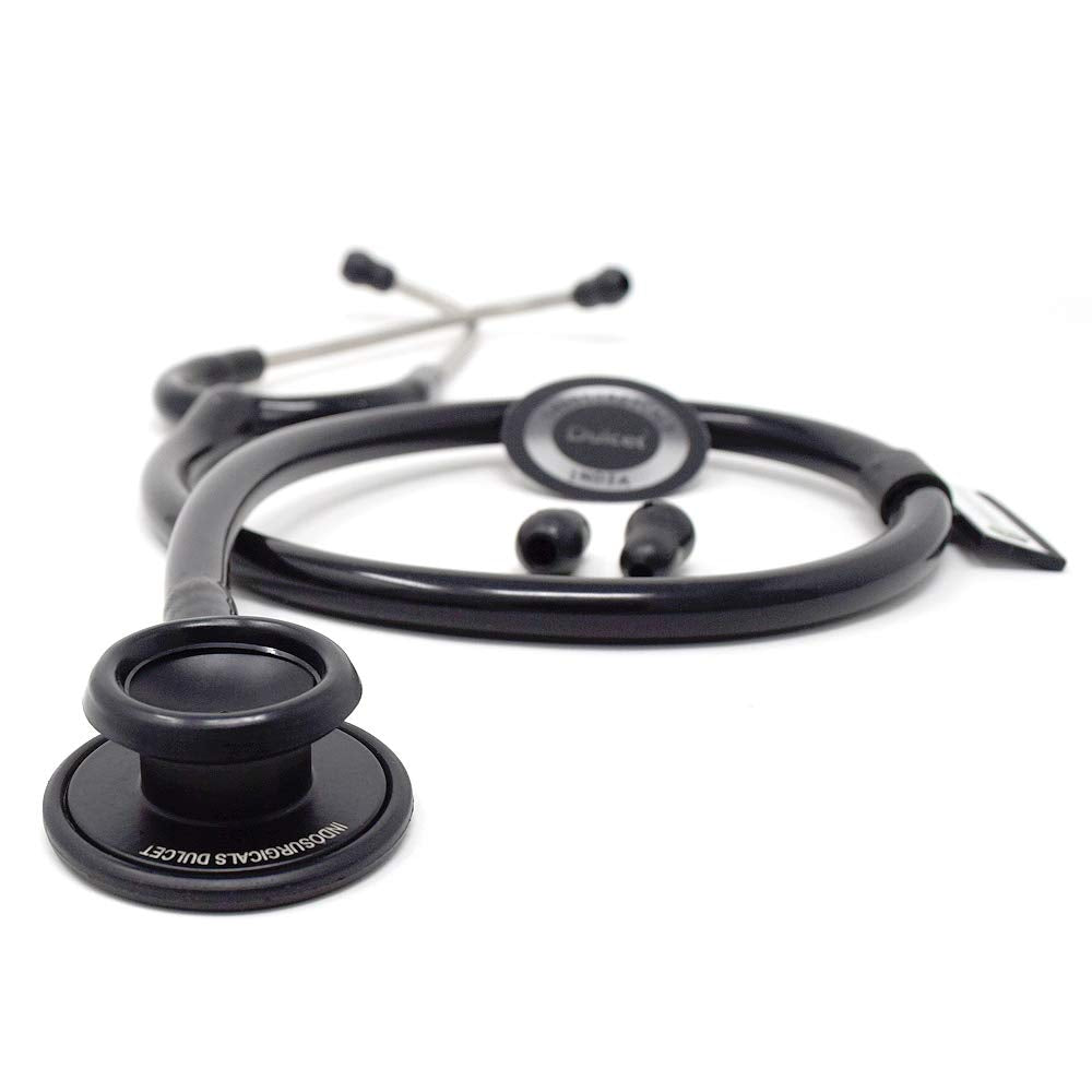 Dulcet Black Stethoscope for Doctors and Medical Students