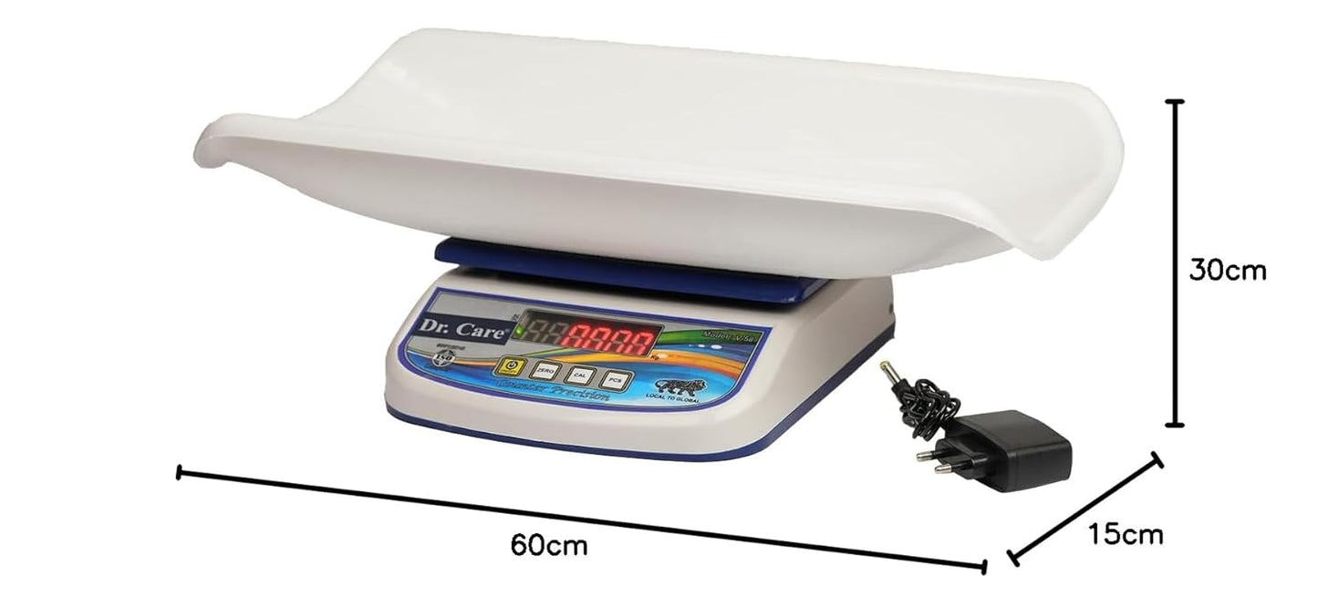 Healthcare Digital Baby, Infant, & Toddler Tray Weight Scale - Up to 30kg - LCD Display - White