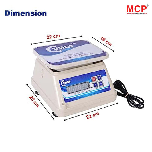 Healthcare Digital ABS Weighing Scale for Commercial Use with Dual LED Display, 30Kg Capacity, Rechargeable Battery, Table Top Design for Shop, Kitchen, Parcel, Warehouse