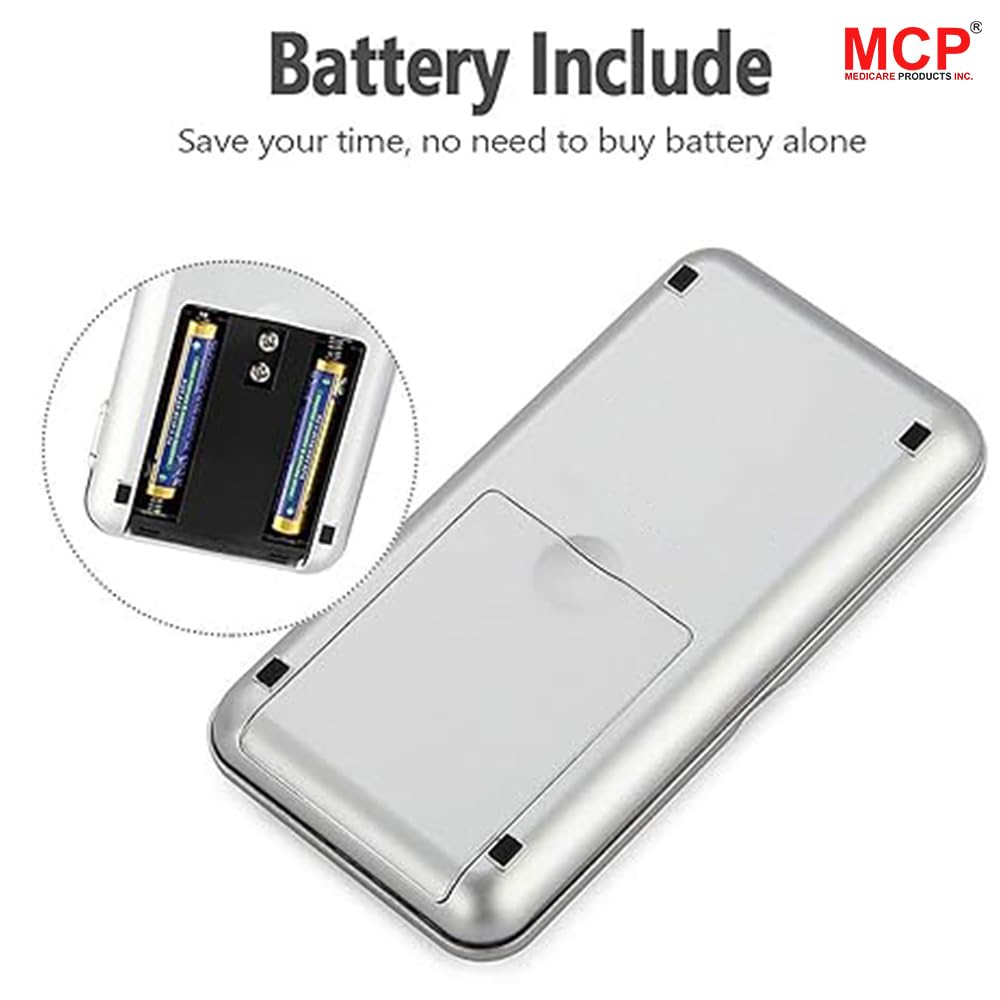 Mini Pocket Weighing Scale - Precision Digital LED Scale with Auto Calibration and Tare Function, 0.01g to 200g Capacity (Silver)