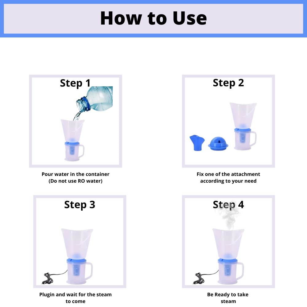 Healthcare Electric Steam, Vaporizer Relief From Skin and Nasal Dryness, Throat Irritation, Cold, Cough, Breathing Problem, Smooth and Healthy Skin.