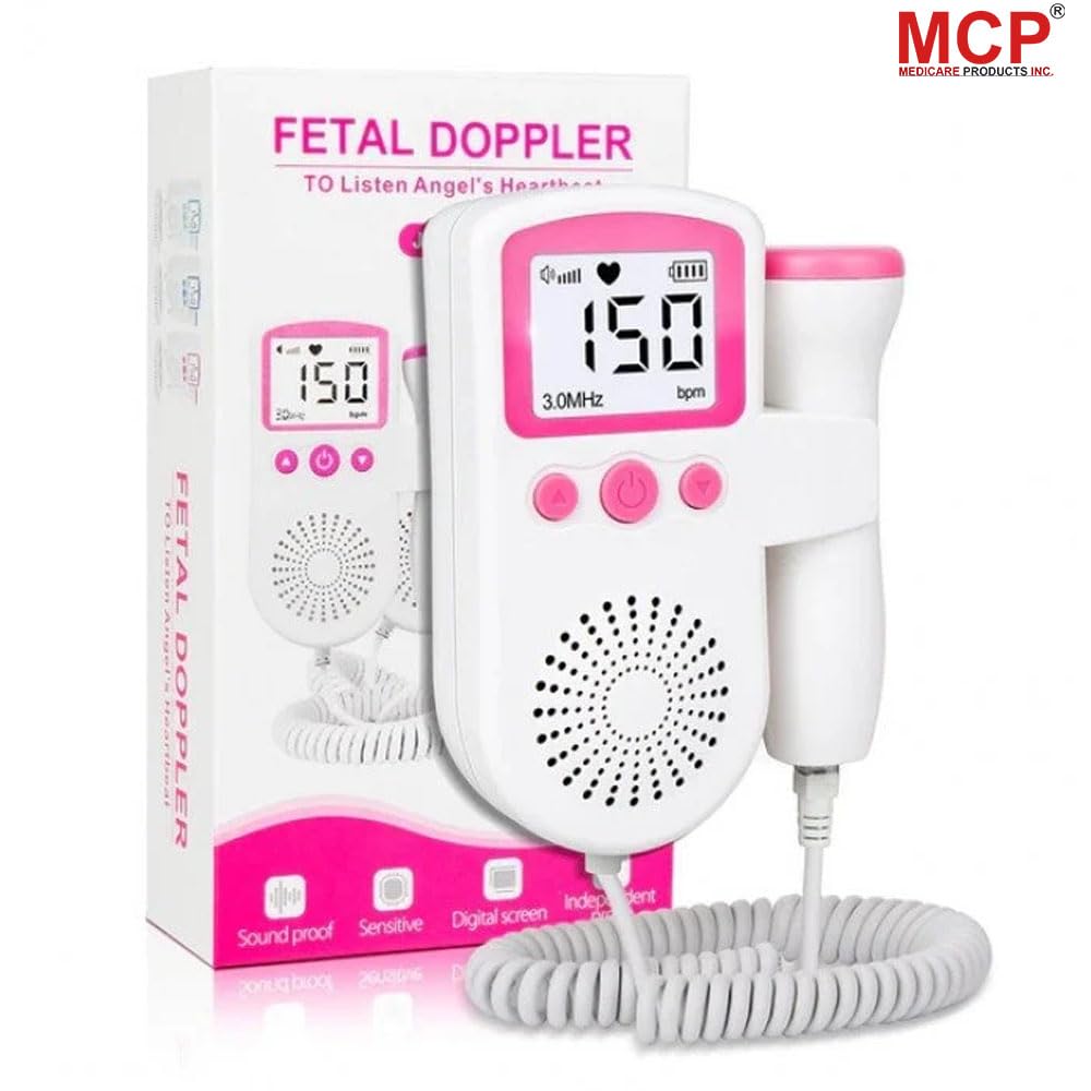 Healthcare Fetal Doppler - Your Portable Companion for Pregnancy: 50-230M Measuring Hz, LCD Display, Pocket Size (Pink)