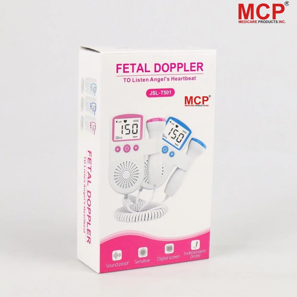 Healthcare Fetal Doppler - Your Portable Companion for Pregnancy: 50-230M Measuring Hz, LCD Display, Pocket Size (Pink)