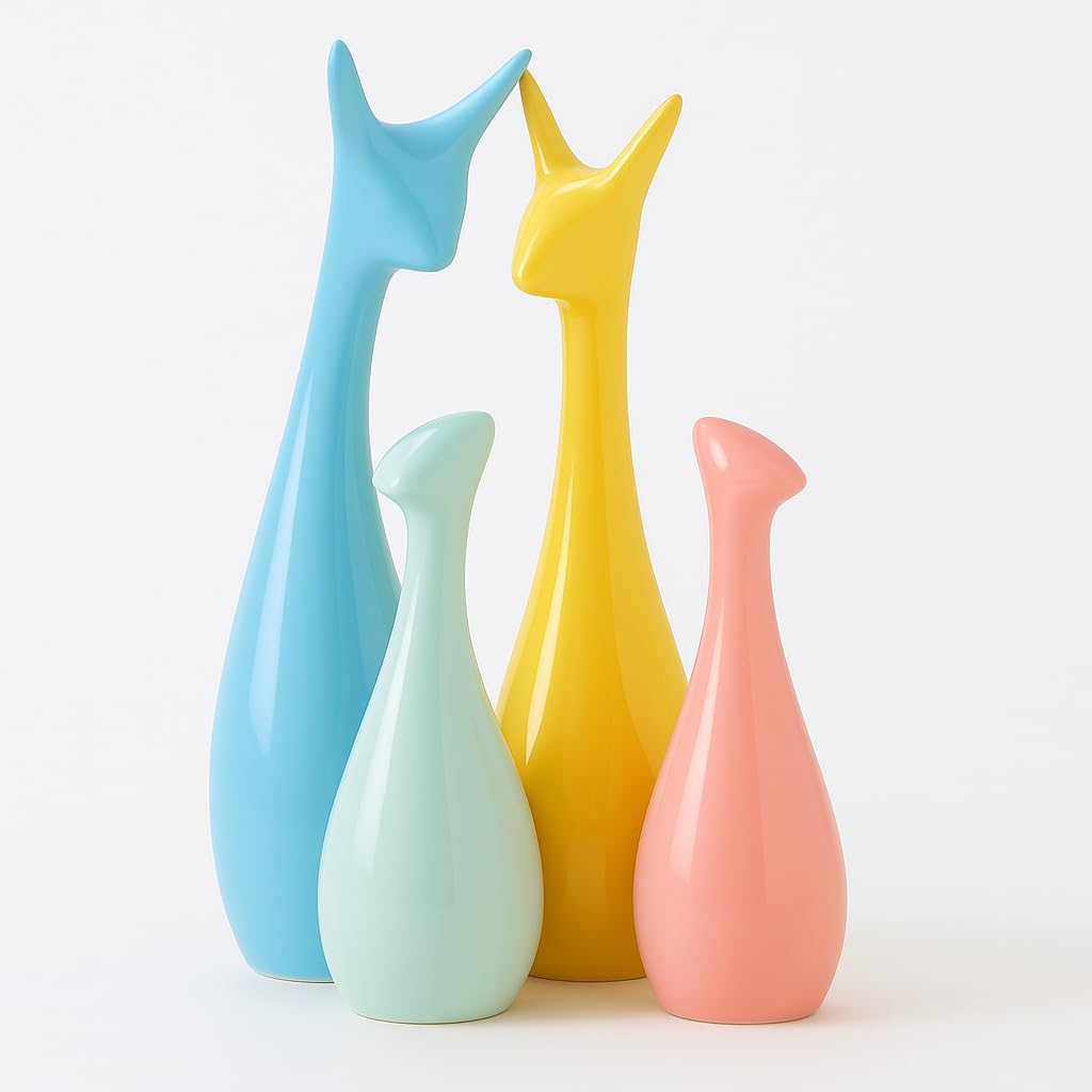 Beautiful Finish Uniquely Hand Crafted Home Dcor African Tribal Women Art Piece - (Set of 3, Multicolour), Resin