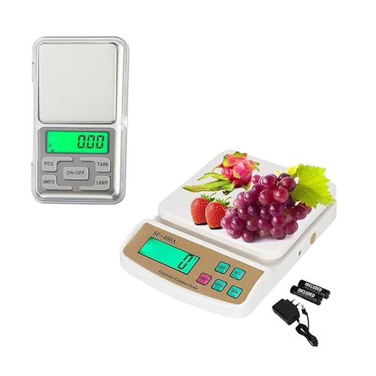 Healthcare Kitchen Weighing Scale SF-400A and Digital Pocket Weighing Scale Combo: Precision and Versatility for Culinary and Jewelry Enthusiasts