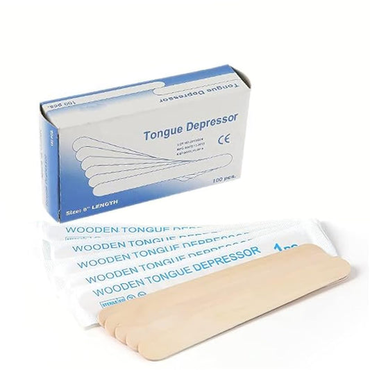 Healthcare Sterile Disposable Wood Tongue Depressors | 100-Count Hygienic Pack | Ideal for Dental Clinics, Skin Care Waxing, Hair Removal, & Toiletry Kits | Versatile, High-Quality Wooden Spatulas