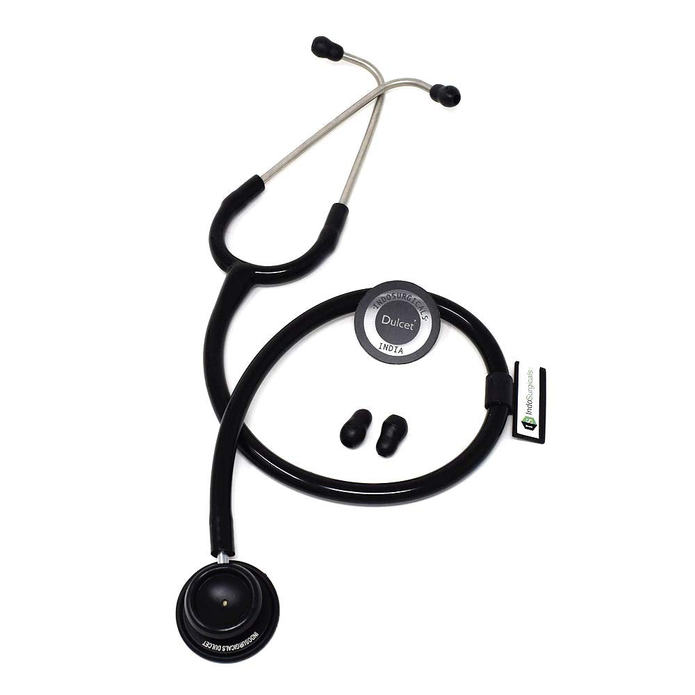 Dulcet Black Stethoscope for Doctors and Medical Students