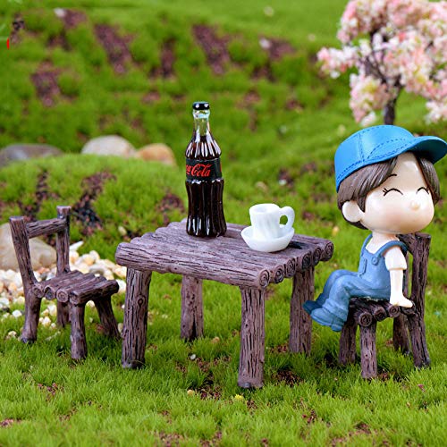 Skylofts Table Chair Set with Small Forest Display Showpiece Home Decor Garden Decor Miniatures Landscape Decorations