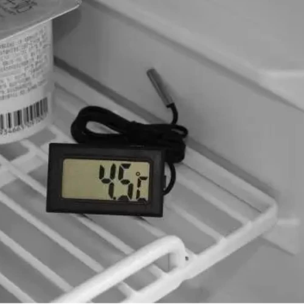 Healthcare Fridge Aquarium Digital Thermometer with 1 Meter Sensor Cable for Fride and Aquirium (Black)