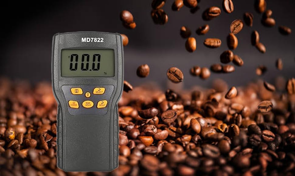 Healthcare MD7822 Digital Grain Moisture Meter - Accurate Measurement for Wheat, Corn, and Rice with Temperature Monitoring (Black)