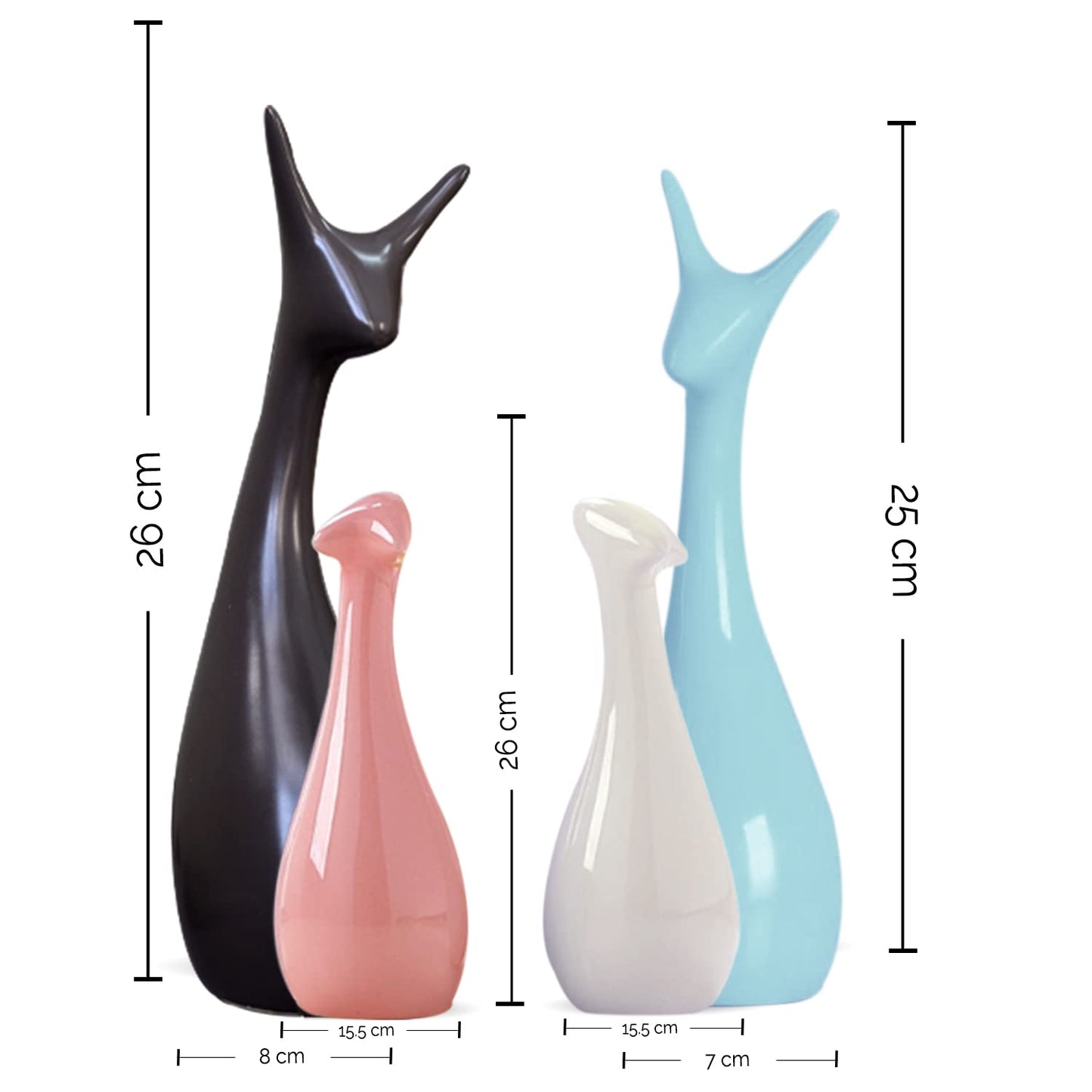 Beautiful Finish Uniquely Hand Crafted Home Dcor African Tribal Women Art Piece - (Set of 3, Multicolour), Resin