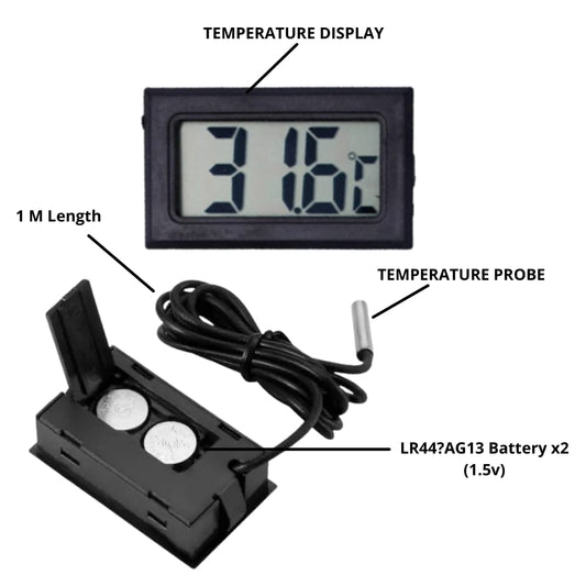 Healthcare Plastic Digital Mini Portable Refrigerator Thermometer, Sensor, Outdoor & Indoor, LCD Display Refrigerator Thermometer, Digital Thermometer With LCD For Fridges Freezers