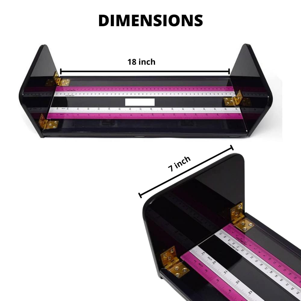 HEALTHCARE Medical Infantometer Baby Measuring Scale, Black Frame with Pink and White Rulers (Black)