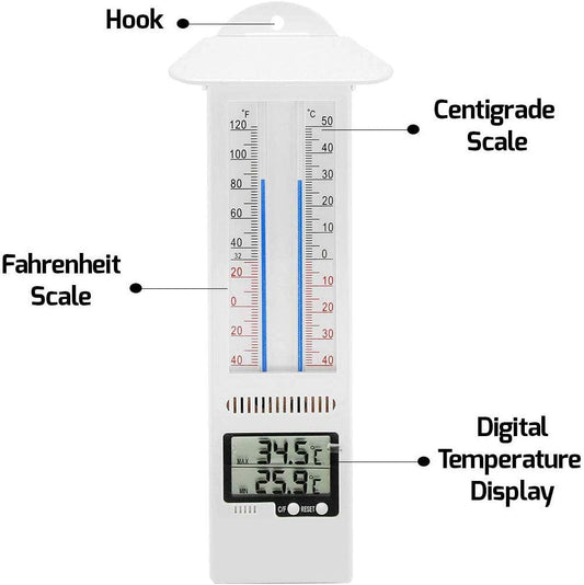 Healthcare Engineering_Thermoplastic_Polyurethane Digital Maximum Minimum Indoor and Outdoor Thermometer Without Probe, Pack Of 1