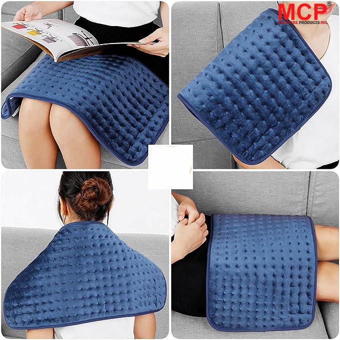Healthcare Velvet Heat Therapy Pad: Orthopedic Pain Relief.  Healthcare's Electric Heating Pad targets aches and soothes discomfort with soft velvet, Adjustable Heating Pad (Blue)