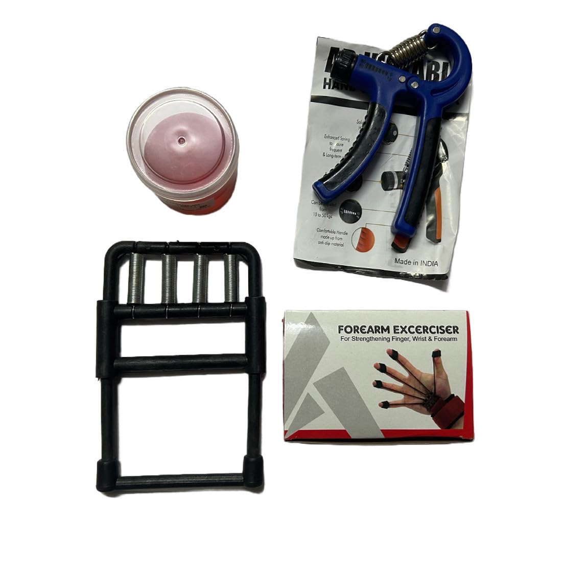 Healthcare Home Exerciser Kit for Fitness Exerciser Tools Adjustable All Fitness Levels Fitness Accesories Kit Arm Exerciser, Finger Exerciser , Hand Grip, Stress Ball Fitness Kit