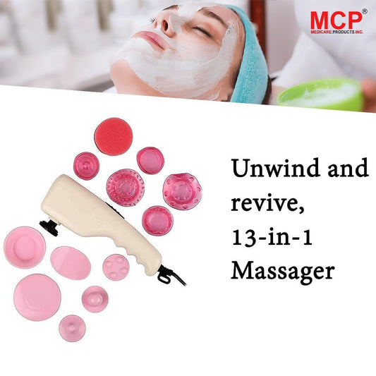 Healthcare Premium 13 in 1 Massager with Magnetic Attachments for Women, Men, and Adults - Experience the Perfect Massage at Home, Ultimate Body Relaxation Massager