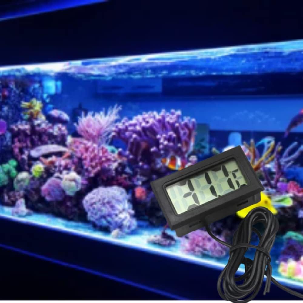 Healthcare Fridge Aquarium Digital Thermometer with 1 Meter Sensor Cable for Fride and Aquirium (Black)