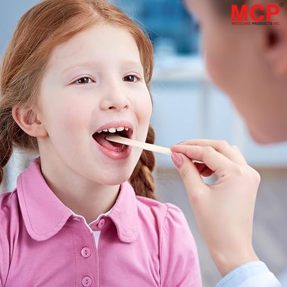 Healthcare Sterile Disposable Wood Tongue Depressors | 100-Count Hygienic Pack | Ideal for Dental Clinics, Skin Care Waxing, Hair Removal, & Toiletry Kits | Versatile, High-Quality Wooden Spatulas