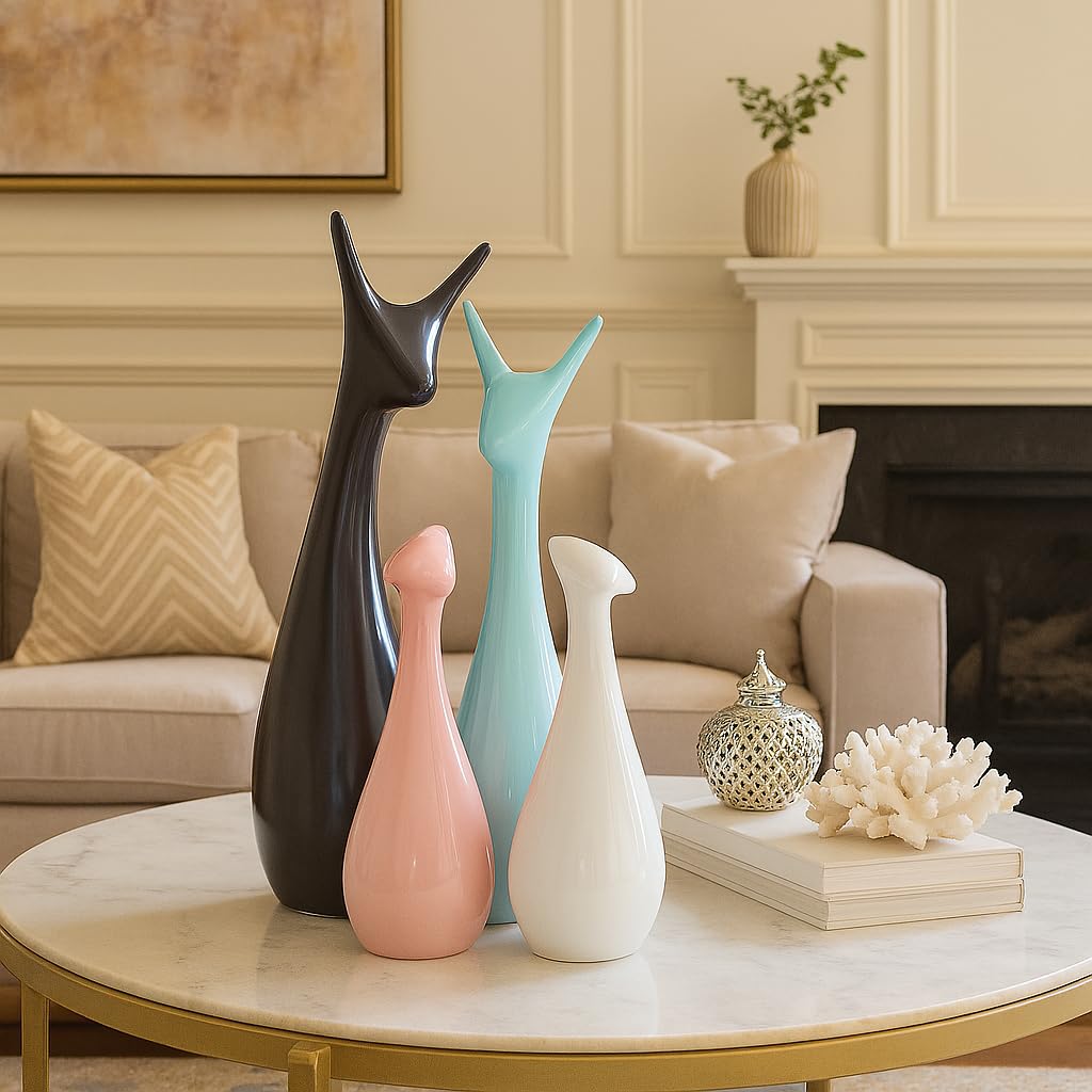 Beautiful Finish Uniquely Hand Crafted Home Dcor African Tribal Women Art Piece - (Set of 3, Multicolour), Resin