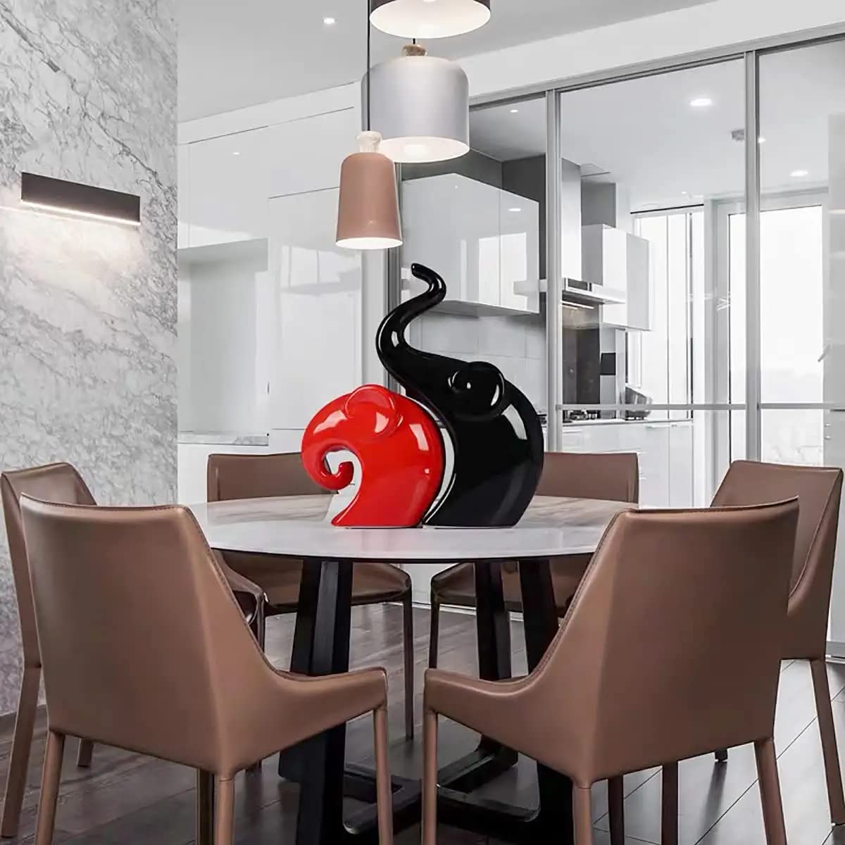 Beautiful Finish Uniquely Hand Crafted Home Dcor African Tribal Women Art Piece - (Set of 3, Multicolour), Resin