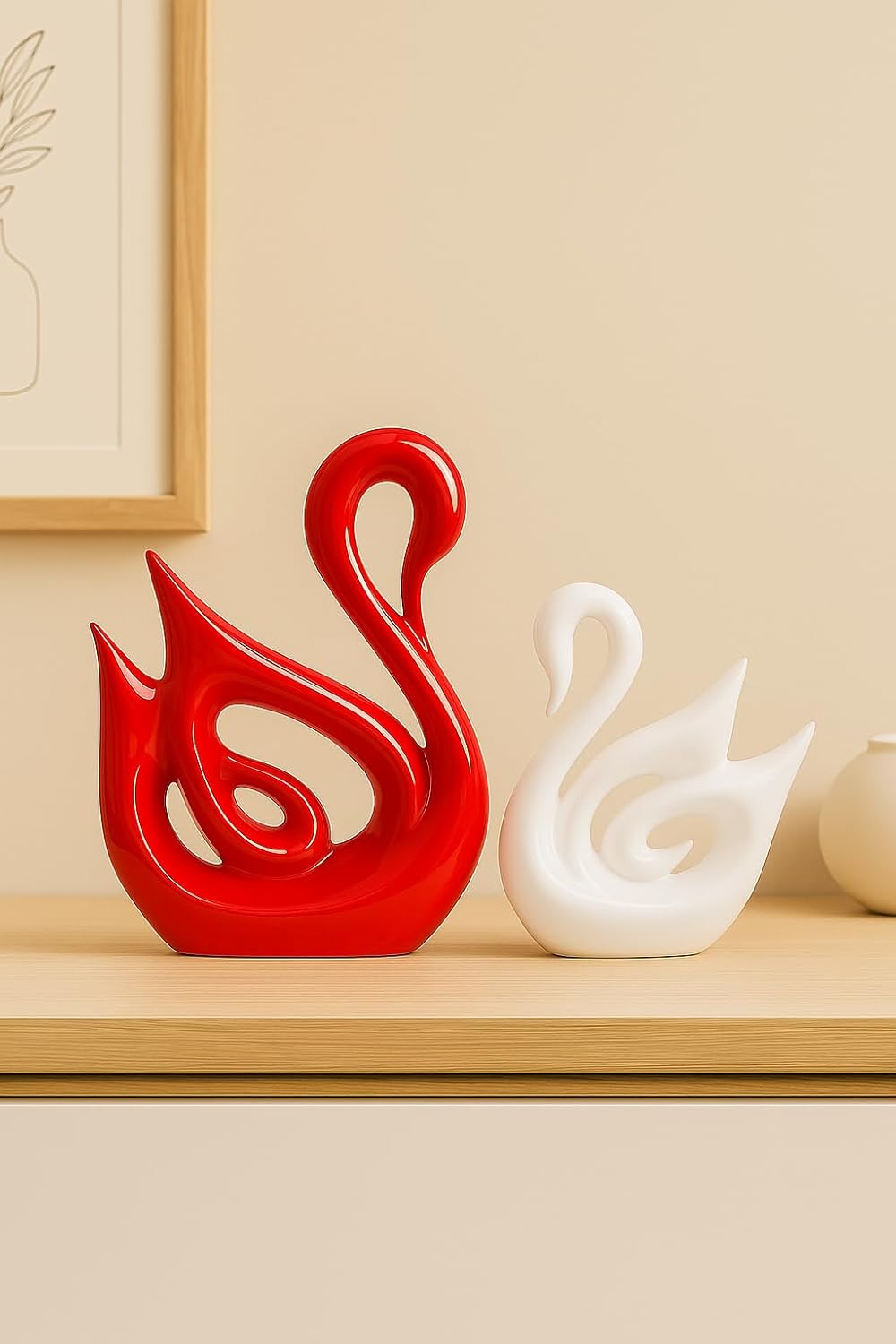 Beautiful Finish Uniquely Hand Crafted Home Dcor African Tribal Women Art Piece - (Set of 3, Multicolour), Resin