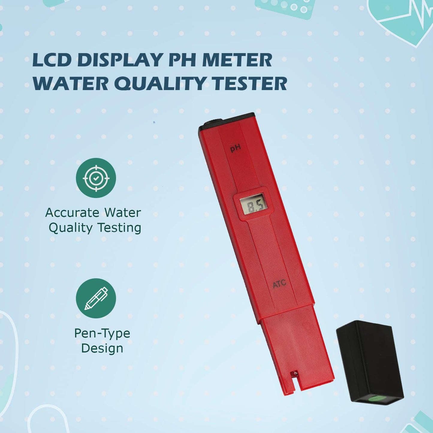 Healthcare Digital pH Meter - High Accuracy Water Quality Tester For RO, Aquarium, Swimmimg Pool