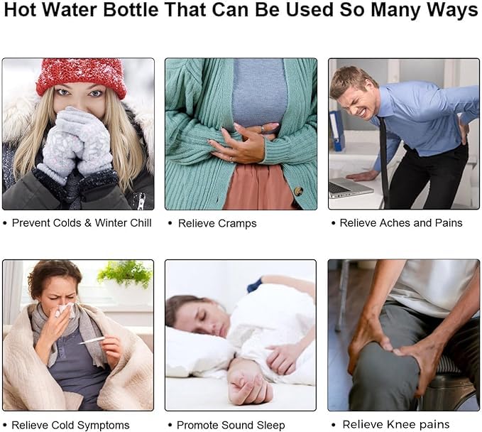 Healthcare Hot Water Bag Bottle 1000 ml Warm Relaxing Non _ Electrical Heat Therapy Bag Pain Relief Bottle | Period Cramps, Body Aches & Cold Therapy | Reusable Hot & Cold Water Bottle For back, neck & joint pain