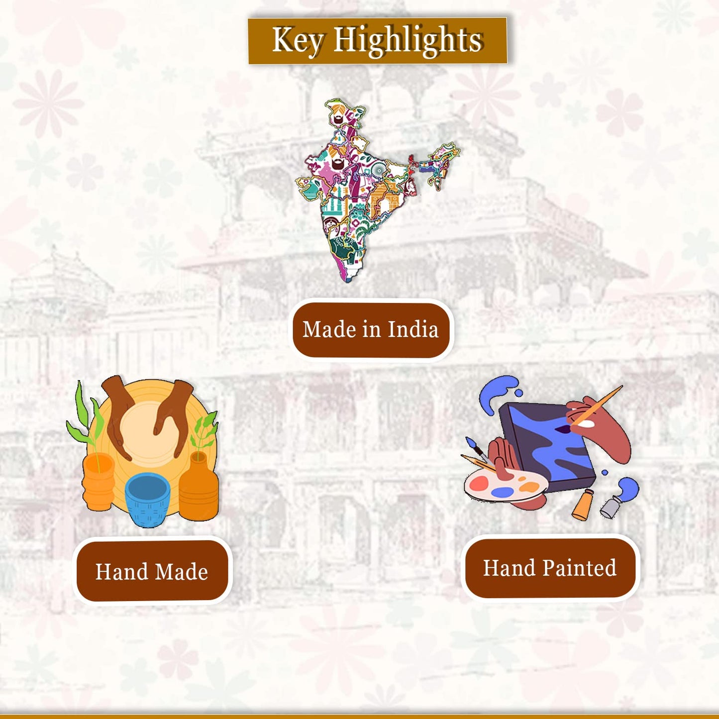 Beautiful Finish Uniquely Hand Crafted Home Dcor African Tribal Women Art Piece - (Set of 3, Multicolour), Resin