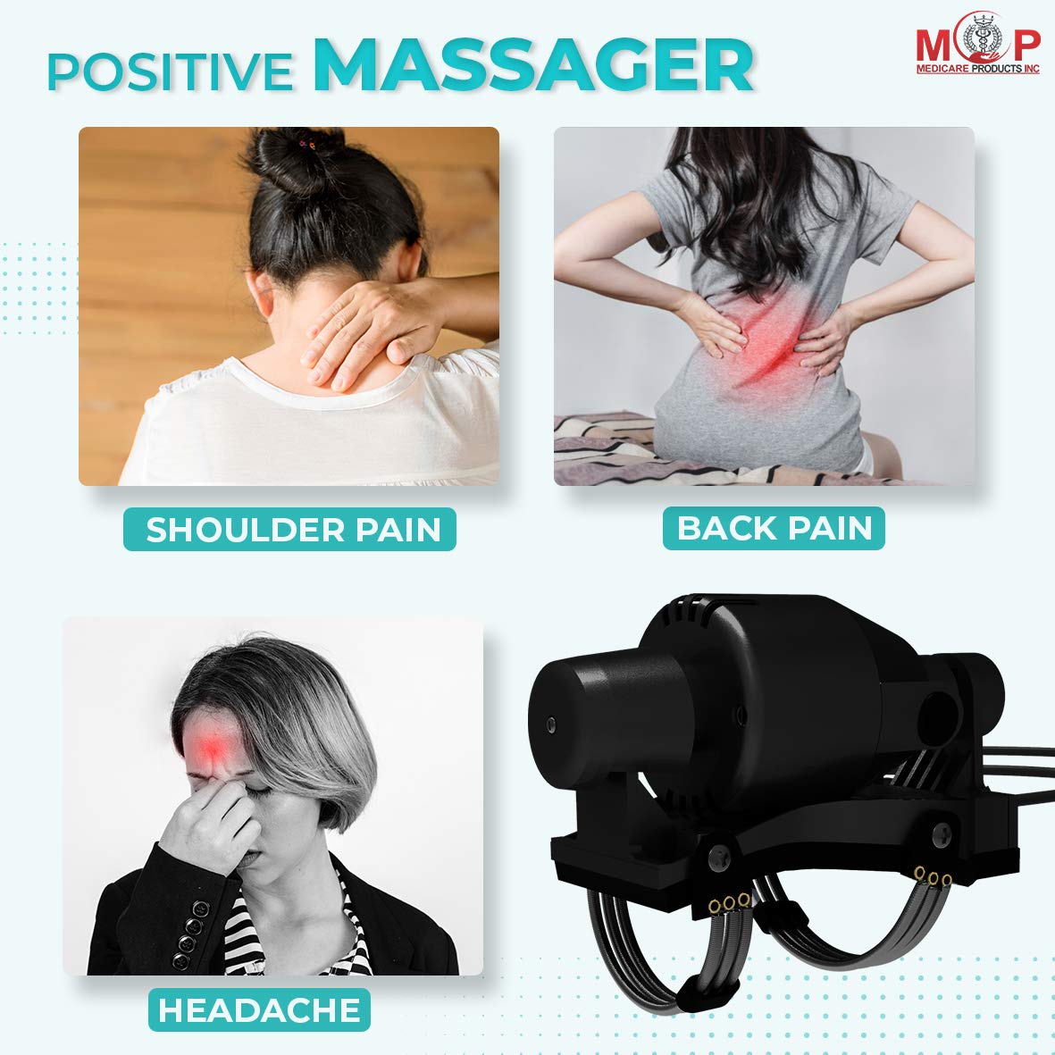 Black Electric Handheld Double Speed Floating Action Massager for head & body pain relief (Black)